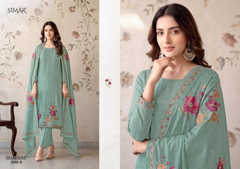 Glossy simar hamsini wholesale market in ahmedabad for dress materials